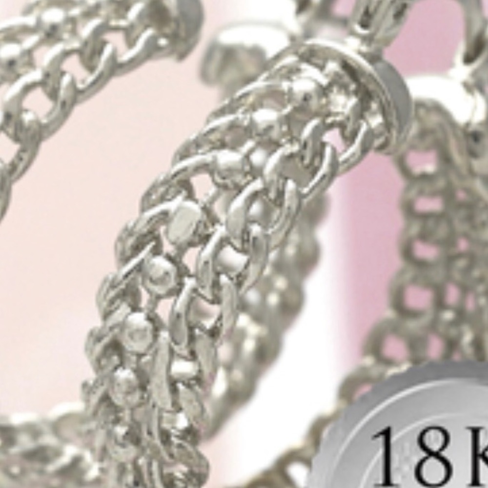 💥💥💥Chain Link Vintage Hoop White Gold Filled.